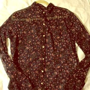 Hollister sheer floral button down